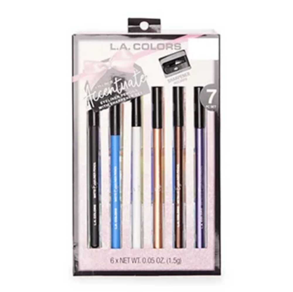 L.a. Colors Eyeliner Accentuate 7 piece eyeliner Pencils & Sharpener set